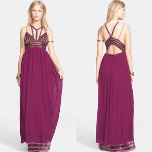Free People sacred geometry wine prom dress 8